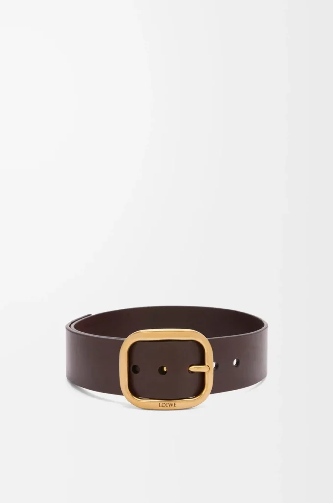 Rounded soft belt in classic calfskin Dark Brown Rounded soft belt in classic calfskin Dark Brown