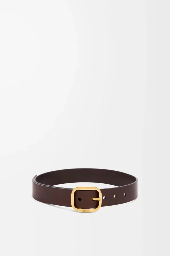Rounded soft belt in classic calfskin Dark Brown Rounded soft belt in classic calfskin Dark Brown