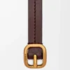 Rounded soft belt in classic calfskin Dark Brown Rounded soft belt in classic calfskin Dark Brown