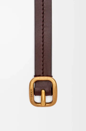 Rounded soft belt in classic calfskin Dark Brown