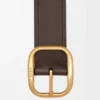 Rounded soft belt in classic calfskin Dark Brown Rounded soft belt in classic calfskin Dark Brown