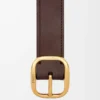 Rounded soft belt in classic calfskin Dark Brown Rounded soft belt in classic calfskin Dark Brown