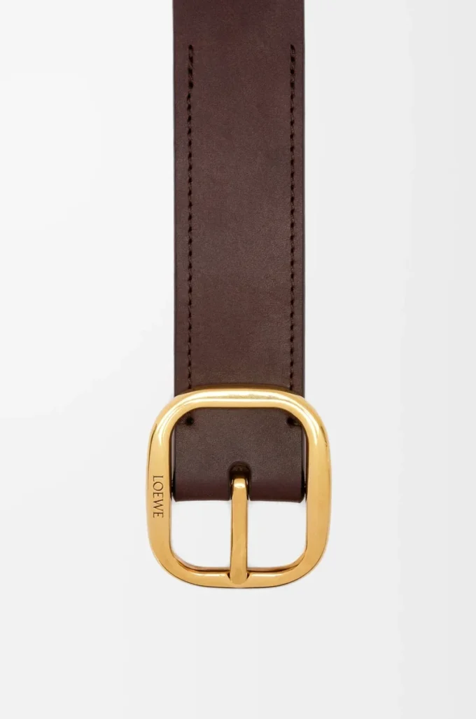Rounded soft belt in classic calfskin Dark Brown Rounded soft belt in classic calfskin Dark Brown