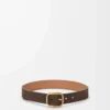 Rounded soft belt in nubuck Tundra/Vintage Gold Rounded soft belt in nubuck Tundra/Vintage Gold