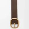 Rounded soft belt in nubuck Tundra/Vintage Gold Rounded soft belt in nubuck Tundra/Vintage Gold