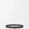 Rounded soft belt in supple grained calfskin Black/Gold Rounded soft belt in supple grained calfskin Black/Gold