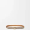 Rounded soft belt in supple grained calfskin Clay/Gold Rounded soft belt in supple grained calfskin Clay/Gold