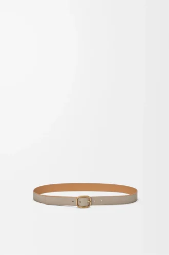 Rounded soft belt in supple grained calfskin Clay/Gold Rounded soft belt in supple grained calfskin Clay/Gold