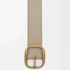 Rounded soft belt in supple grained calfskin Clay/Gold Rounded soft belt in supple grained calfskin Clay/Gold