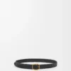 Rounded soft woven belt in calfskin Black/Gold Rounded soft woven belt in calfskin Black/Gold