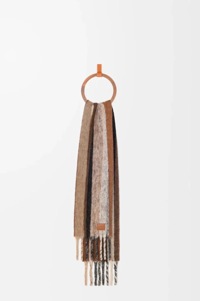 Scarf in alpaca and wool blend Beige/Multicolor Scarf in alpaca and wool blend Beige/Multicolor