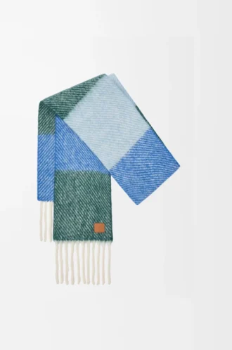Scarf in alpaca and wool blend Blue/Green