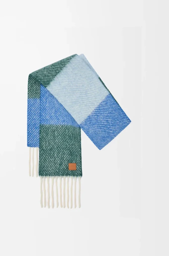 Scarf in alpaca and wool blend Blue/Green Scarf in alpaca and wool blend Blue/Green