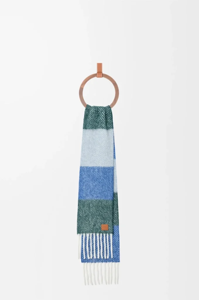 Scarf in alpaca and wool blend Blue/Green Scarf in alpaca and wool blend Blue/Green