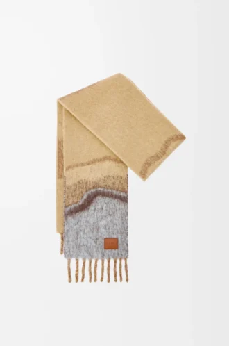 Scarf in alpaca and wool blend Camel/Multicolor