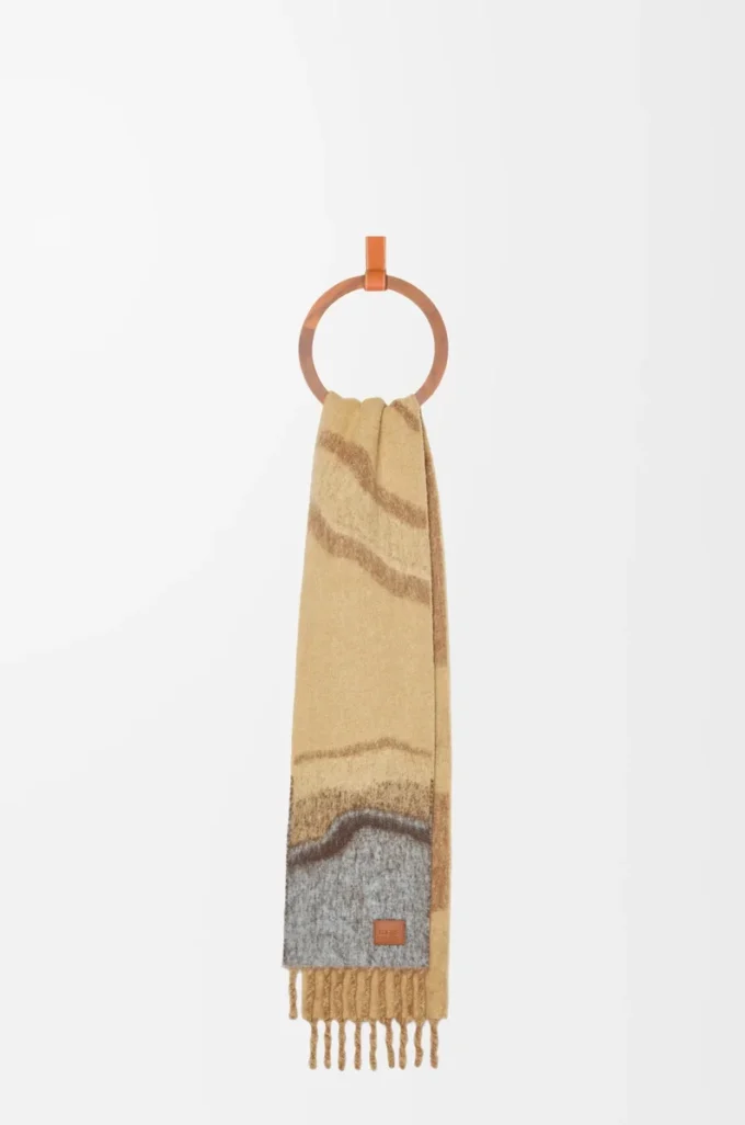 Scarf in alpaca and wool blend Camel/Multicolor Scarf in alpaca and wool blend Camel/Multicolor