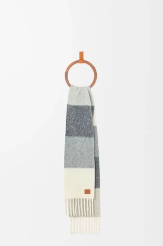 Scarf in alpaca and wool blend Grey/White