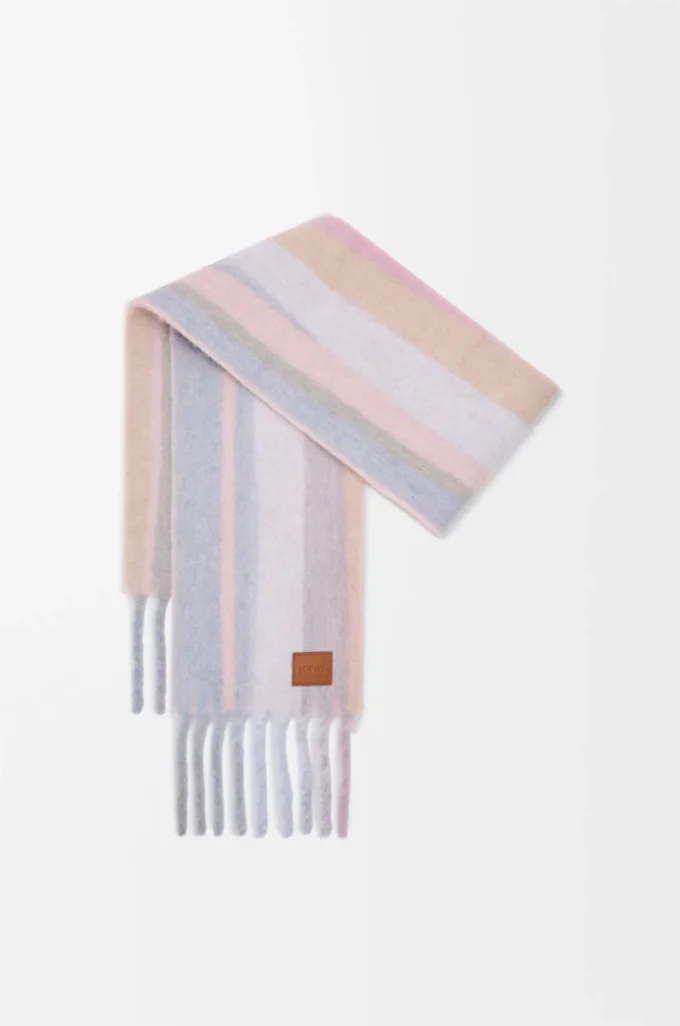 Scarf in alpaca and wool blend Light Blue/Pink/Sandstone Scarf in alpaca and wool blend Light Blue/Pink/Sandstone
