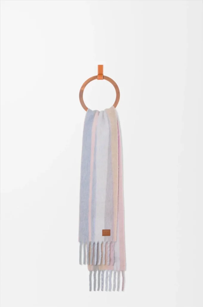 Scarf in alpaca and wool blend Light Blue/Pink/Sandstone Scarf in alpaca and wool blend Light Blue/Pink/Sandstone