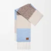 Scarf in alpaca and wool blend Light Blue/Sandstone/Brown Scarf in alpaca and wool blend Light Blue/Sandstone/Brown