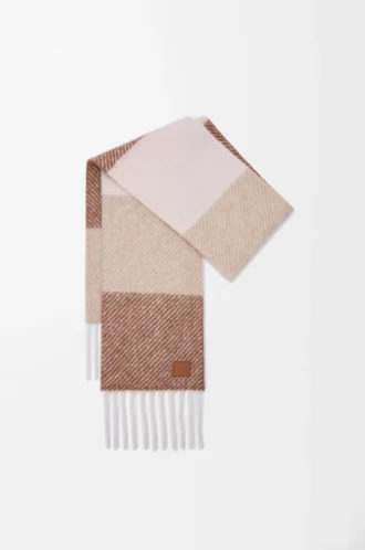 Scarf in alpaca and wool blend Mocha/Beige