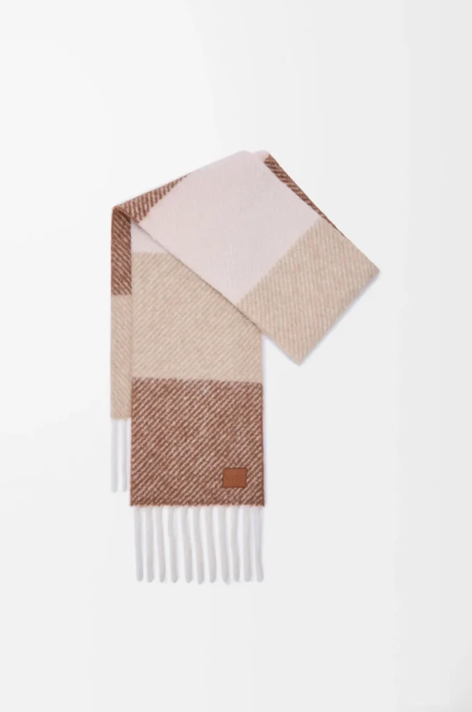 Scarf in alpaca and wool blend Mocha/Beige Scarf in alpaca and wool blend Mocha/Beige
