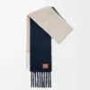 Scarf in alpaca and wool blend Navy Blue/Sandstone Scarf in alpaca and wool blend Navy Blue/Sandstone