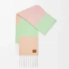 Scarf in alpaca and wool blend Peach/Matcha/Pink Scarf in alpaca and wool blend Peach/Matcha/Pink