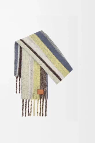Scarf in alpaca and wool blend Yellow/Navy