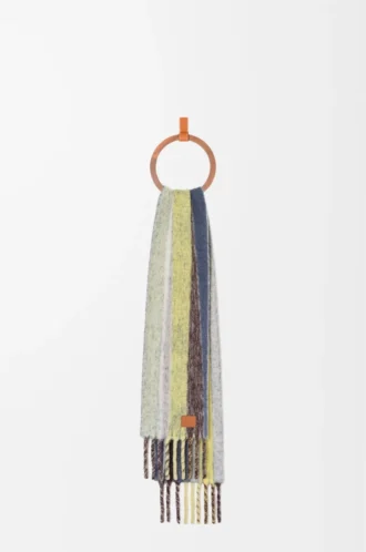 Scarf in alpaca and wool blend Yellow/Navy
