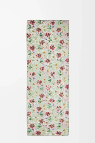 Scarf in cashmere and silk Sage/Multicolor