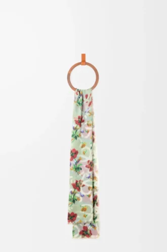 Scarf in cashmere and silk Sage/Multicolor