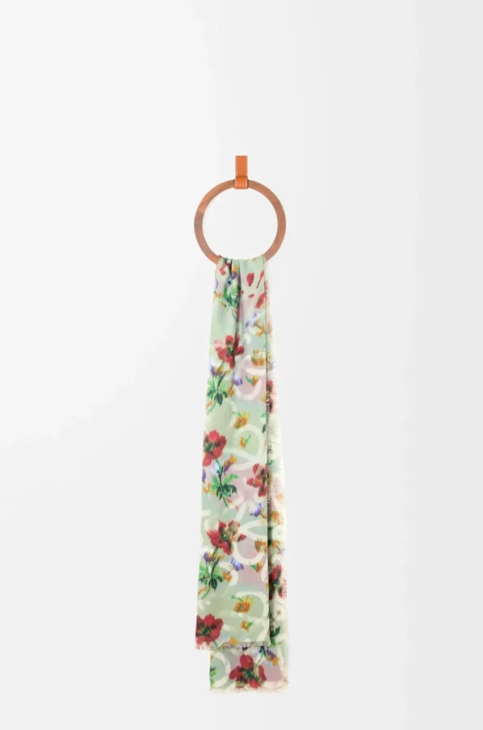 Scarf in cashmere and silk Sage/Multicolor Scarf in cashmere and silk Sage/Multicolor
