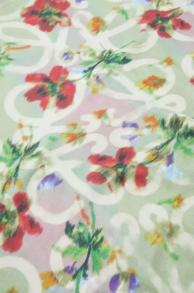 Scarf in cashmere and silk Sage/Multicolor Scarf in cashmere and silk Sage/Multicolor