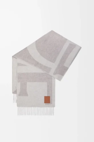Scarf in cashmere Light Grey/Stone