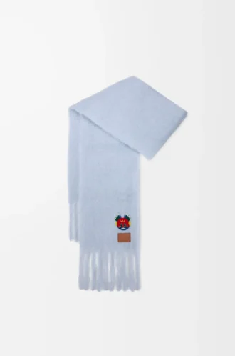 Scarf in mohair and wool blend Baby Blue