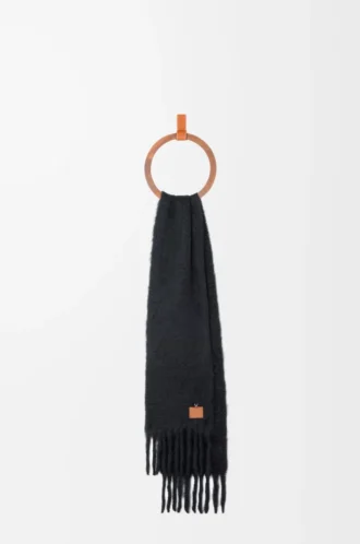 Scarf in mohair and wool blend Black