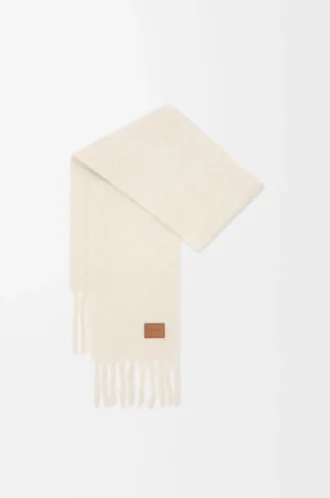 Scarf in mohair and wool blend White