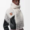 Scarf in mohair and wool blend White Scarf in mohair and wool blend White