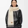 Scarf in mohair and wool blend White Scarf in mohair and wool blend White
