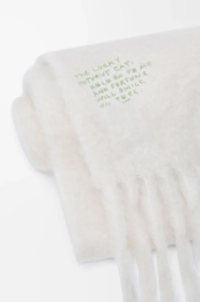 Scarf in mohair and wool blend White Scarf in mohair and wool blend White