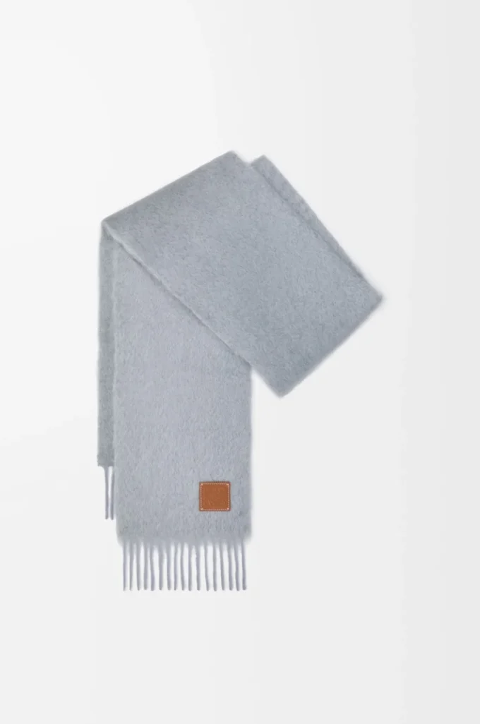 Scarf in mohair and wool Light Grey Scarf in mohair and wool Light Grey