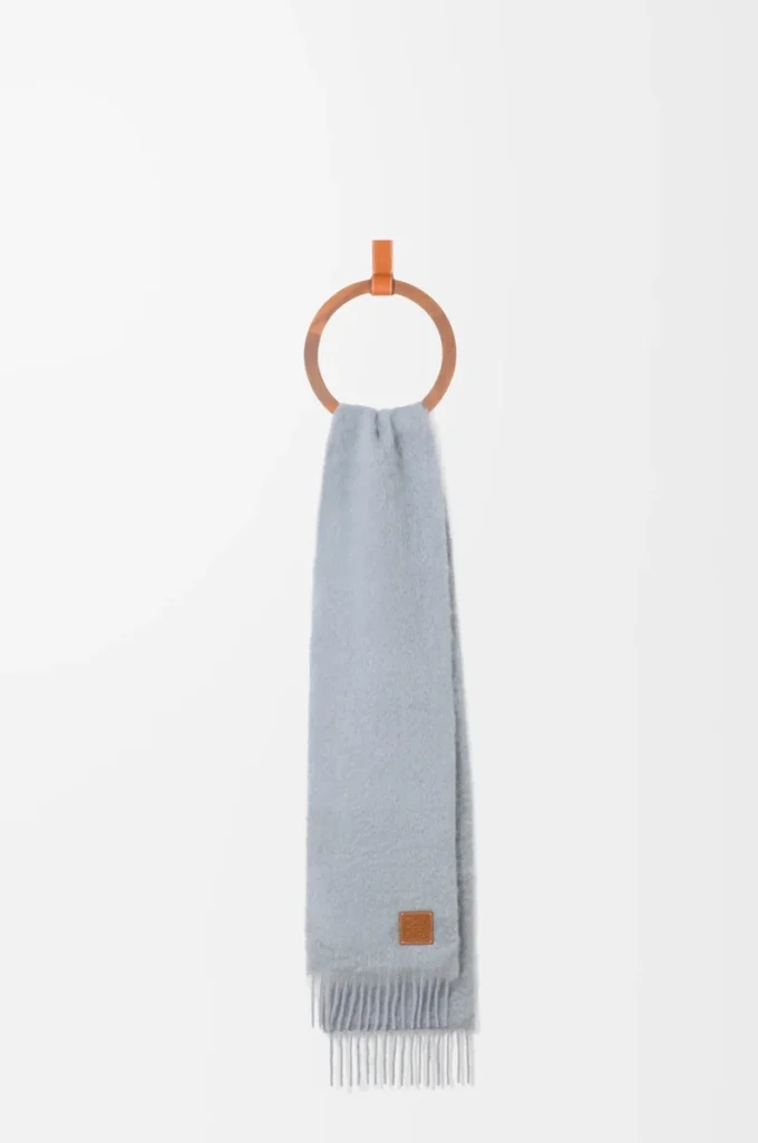 Scarf in mohair and wool Light Grey Scarf in mohair and wool Light Grey