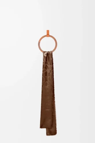Scarf in silk and wool Havana