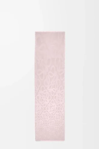 Scarf in silk and wool Icy Pink