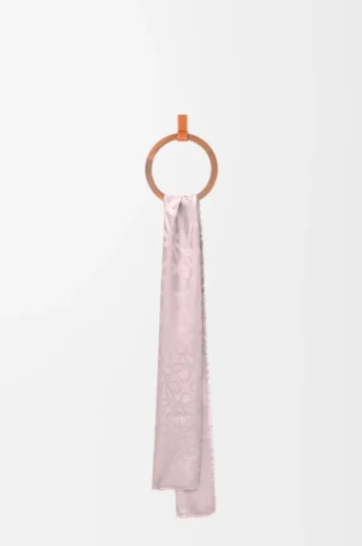 Scarf in silk and wool Icy Pink