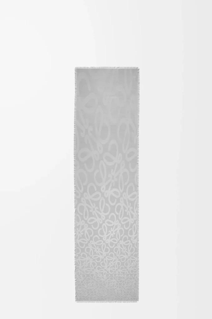 Scarf in silk and wool Light Grey