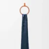 Scarf in silk and wool Navy Blue