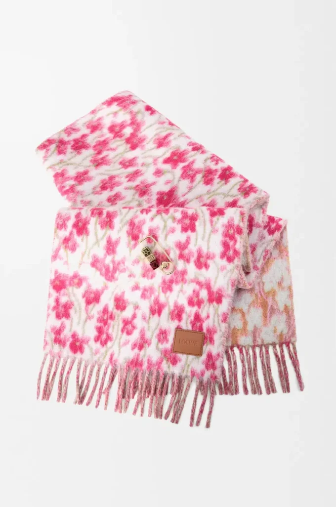 Scarf in wool and alpaca blend Pink/Multicolor Scarf in wool and alpaca blend Pink/Multicolor