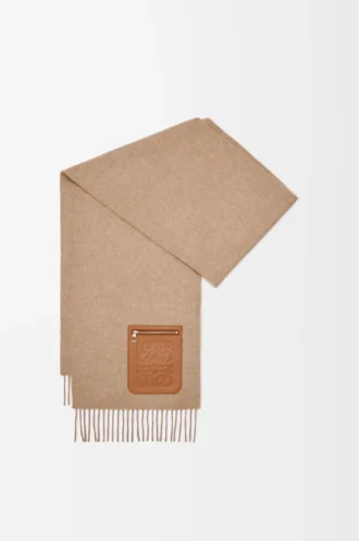Scarf in wool and cashmere Beige